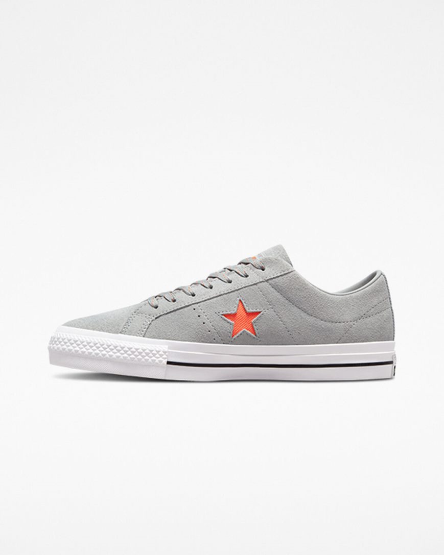 Zapatillas Skate Converse One Star Pro Hombre Gris Naranjas Blancas | PE 705E4L